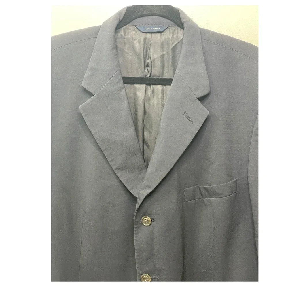 Brooks Brothers Dark Navy Blue‎ Wool Blazer Suit Jacket Mens 44S Office Formal